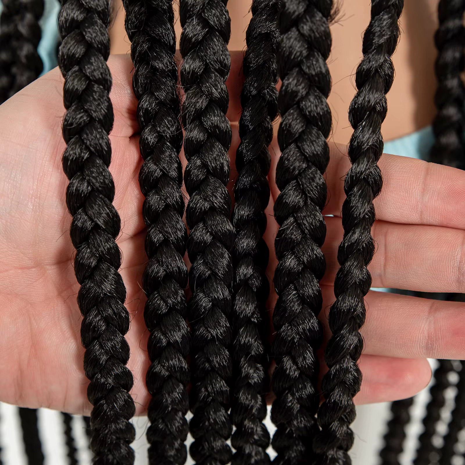 Perruques tressées en dentelle complète de 36 pouces, synthétiques, aspect naturel, avec cheveux de