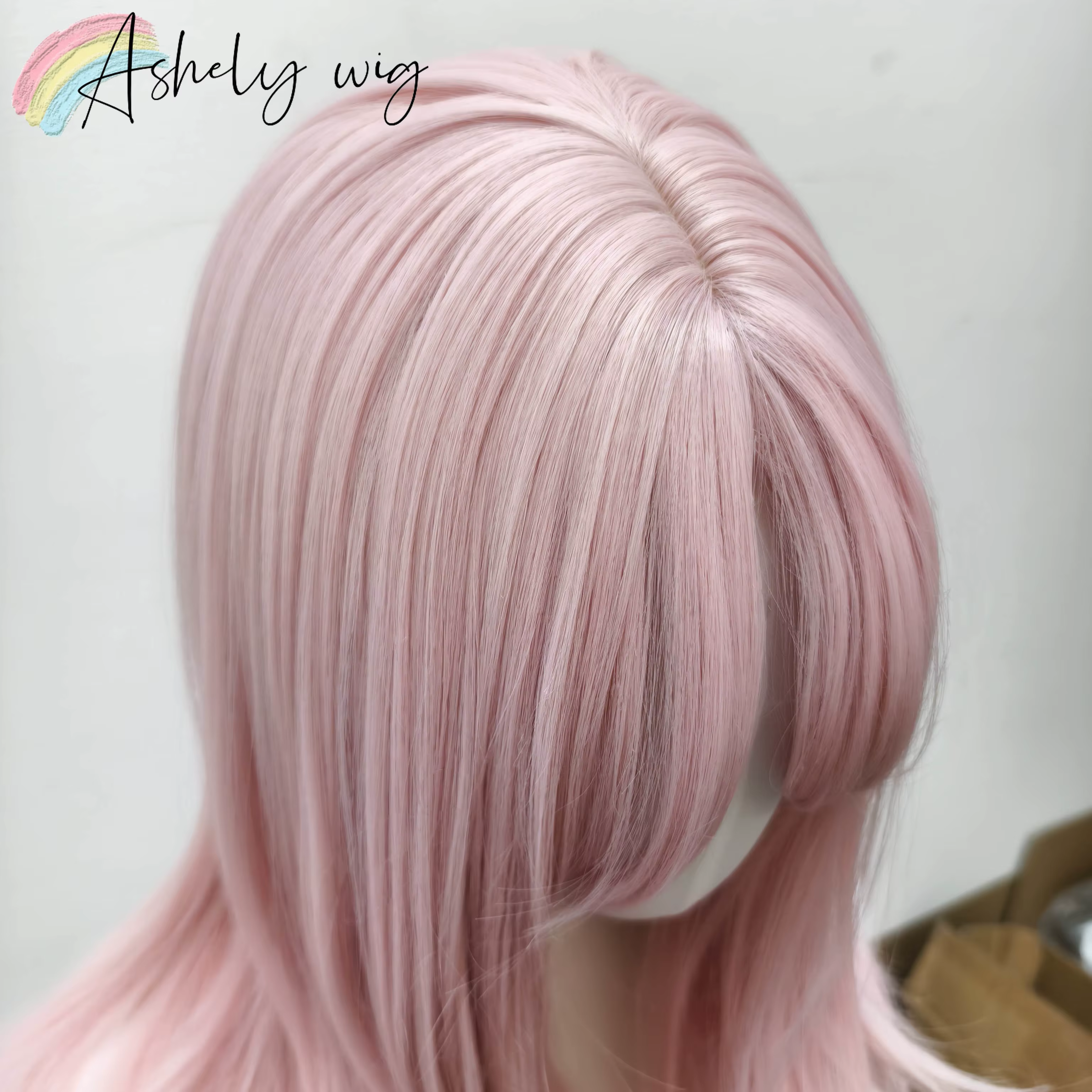 Ashely Rose perruque Lolita femme bandeau corps ondulé Rose modèles de cheveux en frange française h