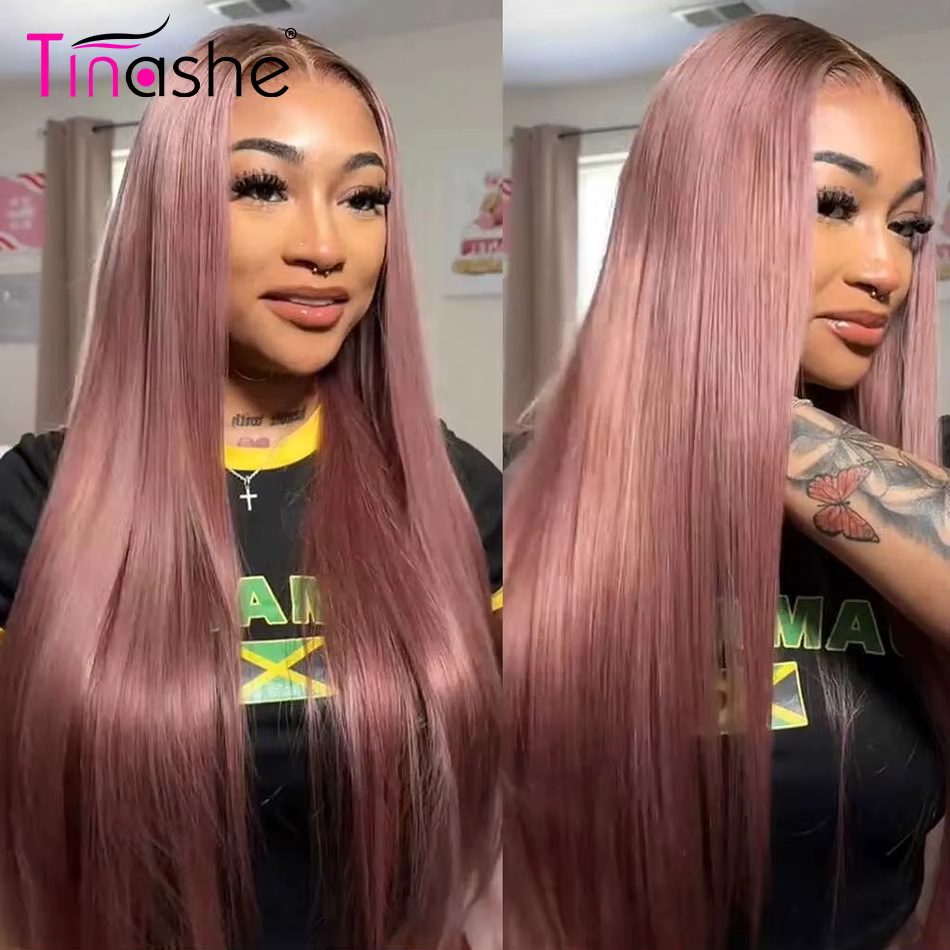 Tinashe Wear Go perruque droite sans colle cheveux humains pré plumés et blanchis 6x5 HD perruque de