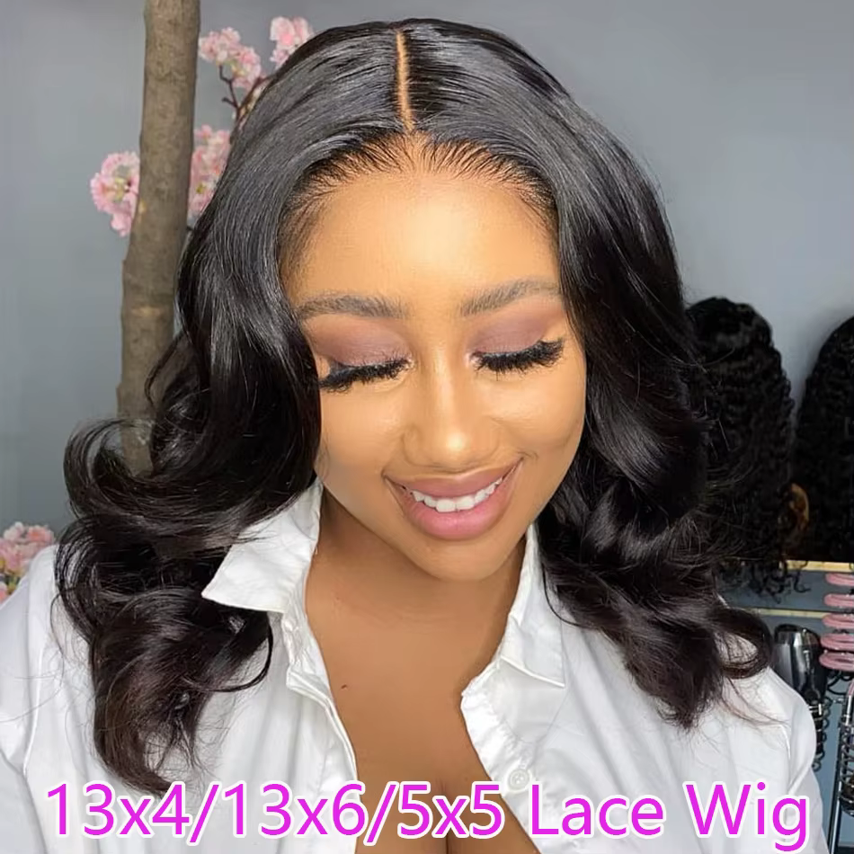 Perruque Lace Closure Wig Body Wave brésilienne Remy naturelle, cheveux vierges, 13x6, 13x4, densité