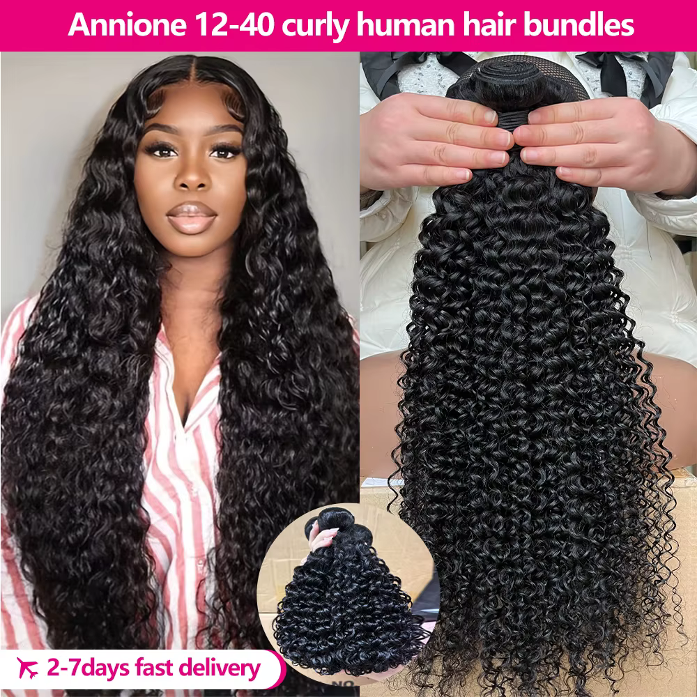 26 26 26 Curly Wave Bundles 12A Raw Bouclées Tissage Cheveux Humain Pour Femme Tissage Cheveux Humai
