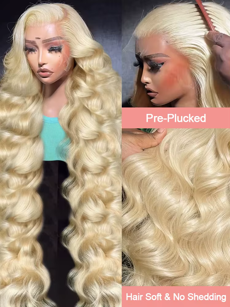 613 Hd dentelle frontale perruque 13x6 Blonde perruques de cheveux humains 250 densité vague de corp
