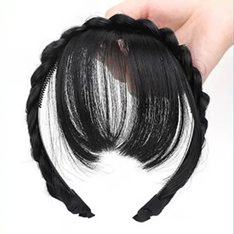Faux cheveux bandeau frange perruque frange bandeau Extension de cheveux femmes filles Clips dans l'