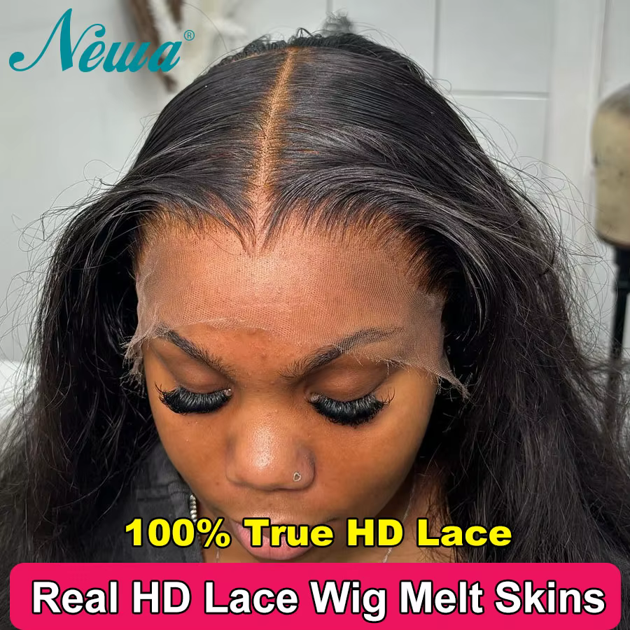 Perruque Naturelle Lisse Ultra Ajustée pour Femme, Cheveux Humains, 13x6, HD, Pre-Plucked, 3D, avant
