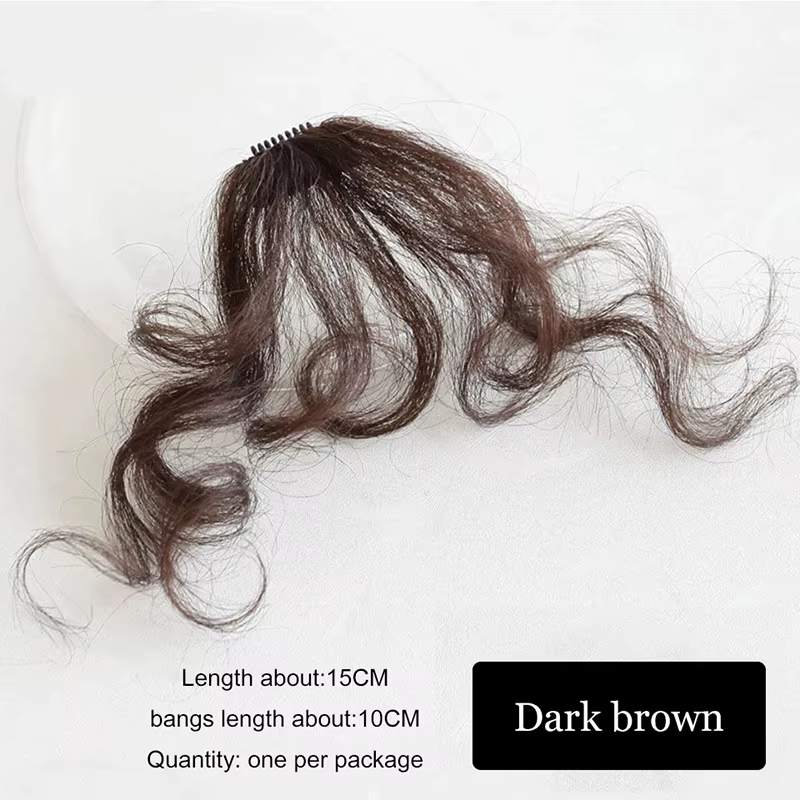 Extension de cheveux bouclés à frange d'air, frange de style comique, clip moelleux naturel, pièce d