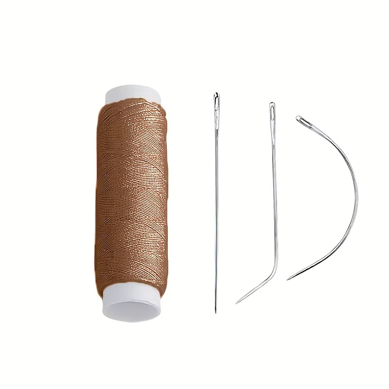 Tissage de trame de cheveux en Nylon, fil à coudre + aiguille J + I + C pour Extensions à clips, out