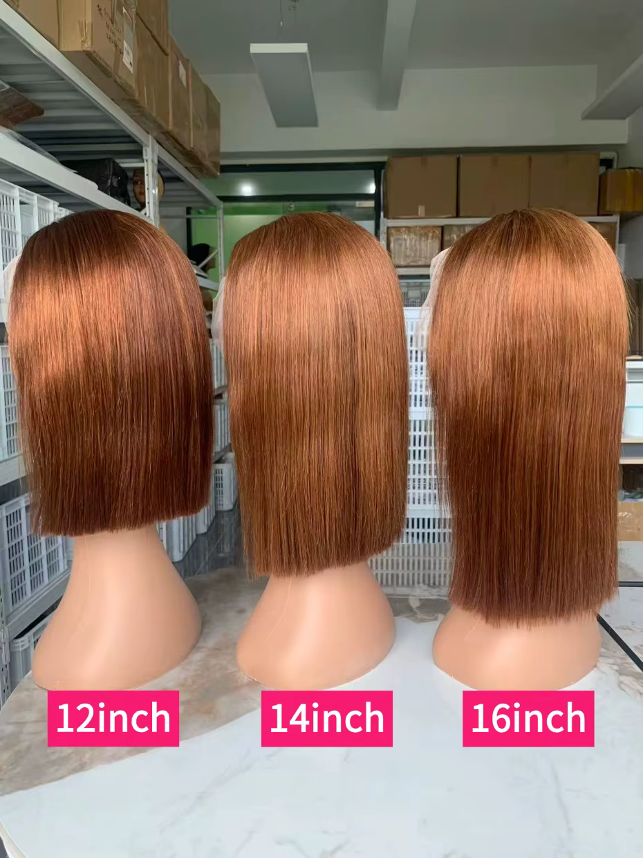 100% 250 densité 13x4 Bob cheveux humains bruts dentelle avant perruque vietnamienne droite 4 couleu