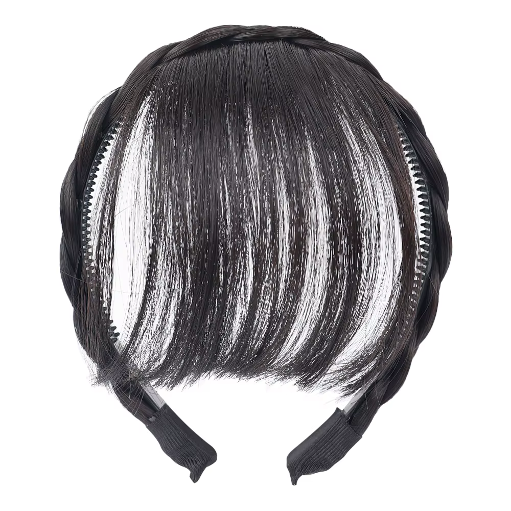 Extension de cheveux à pince pour femmes et filles, bandeau à franges, tresses de tête, fausse frang
