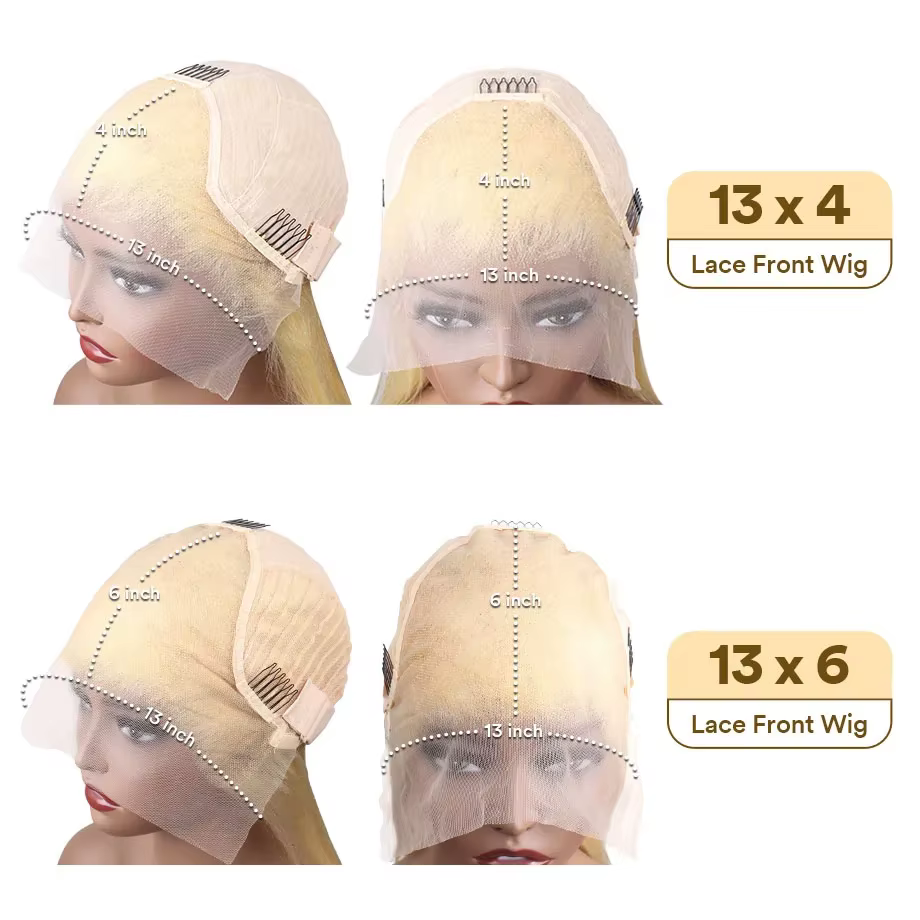 Perruque Lace Frontal Wig brésilienne naturelle, cheveux lisses, blond 613 Hd, 13x6, 13x4, pour femm