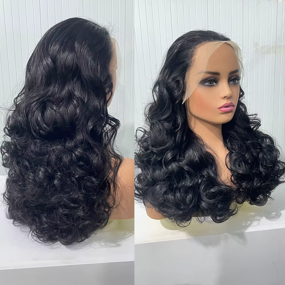 100% cheveux humains 250 densité mettre en évidence Ombre Double dessiné vague de corps gonflable 13