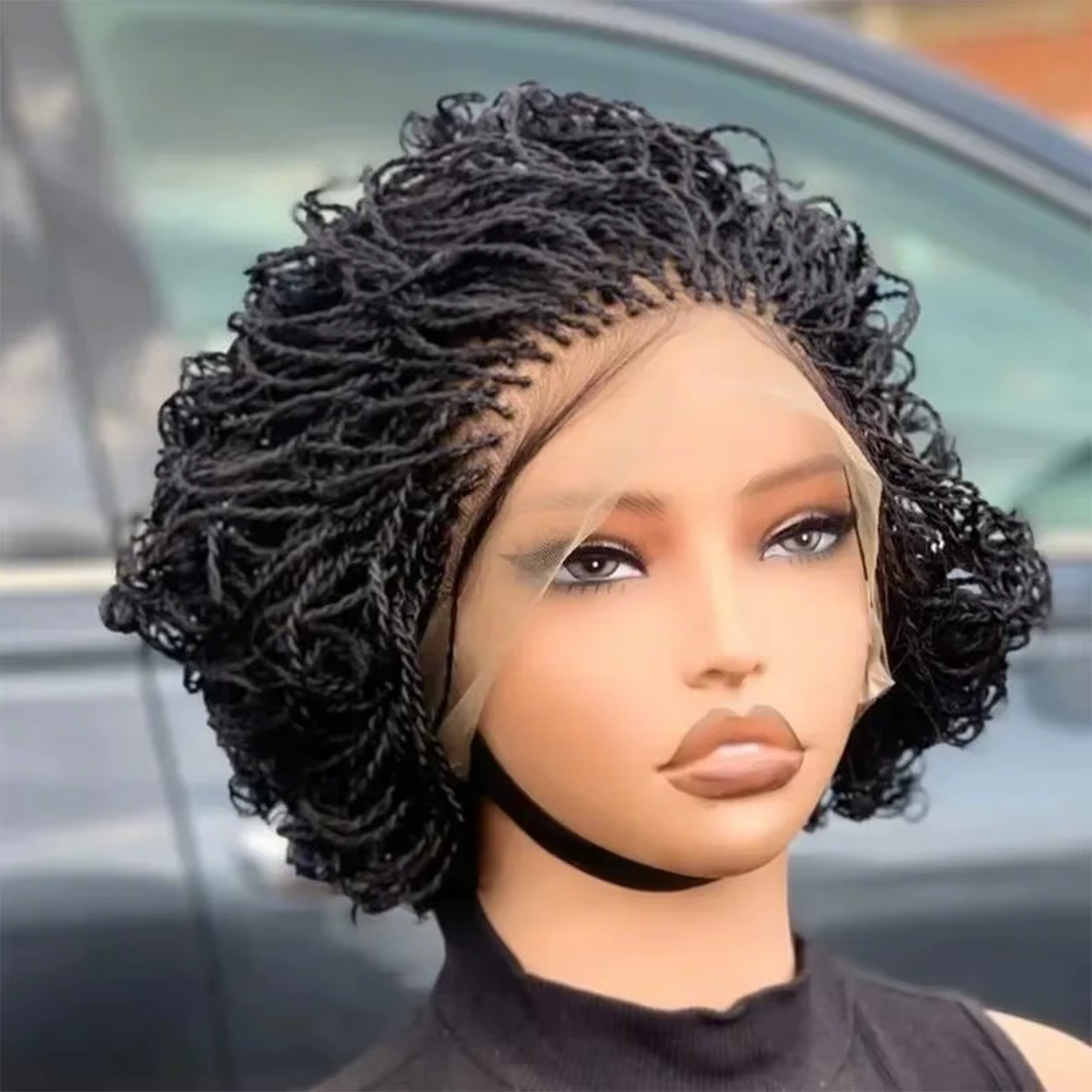 Pixie Curly Bob Lace Tressé Ultraviolet, HD Lace Braiding, Lace Ultraviolet