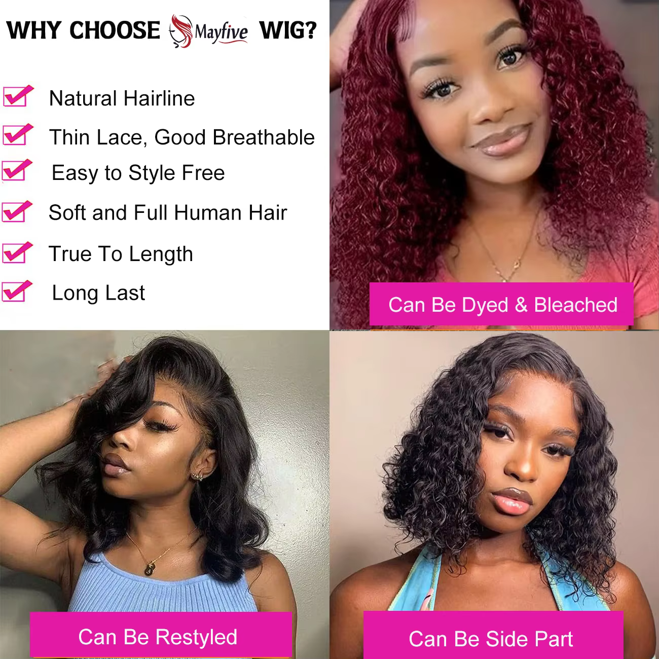 Perruque Courte Bouclée Brésilienne Bob 13x4 HD Lace Frontal Cheveux Humains Ondulés Profonds 4x4 Tr
