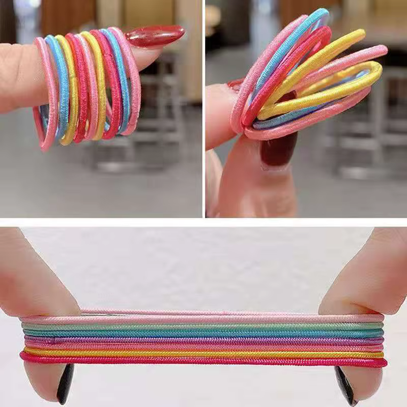 100 pièces/ensemble filles bandes de cheveux élastiques filles accessoires de cheveux 2.5cm élastiqu