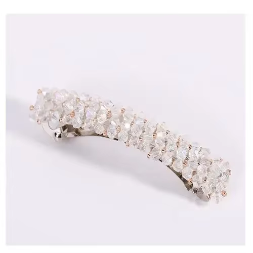 Pince à cheveux en cristal minimaliste pour filles, pince à ressort de tissage de ligne de pêche en 