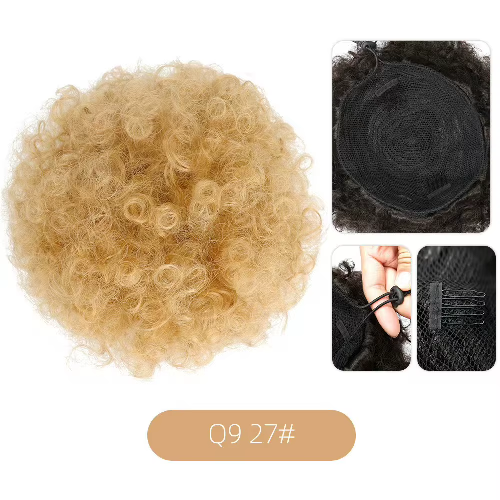 1pc femmes 10 pouces Afro crépus bouclés synthétique queue de cheval Extension cordon Afro bouffée S