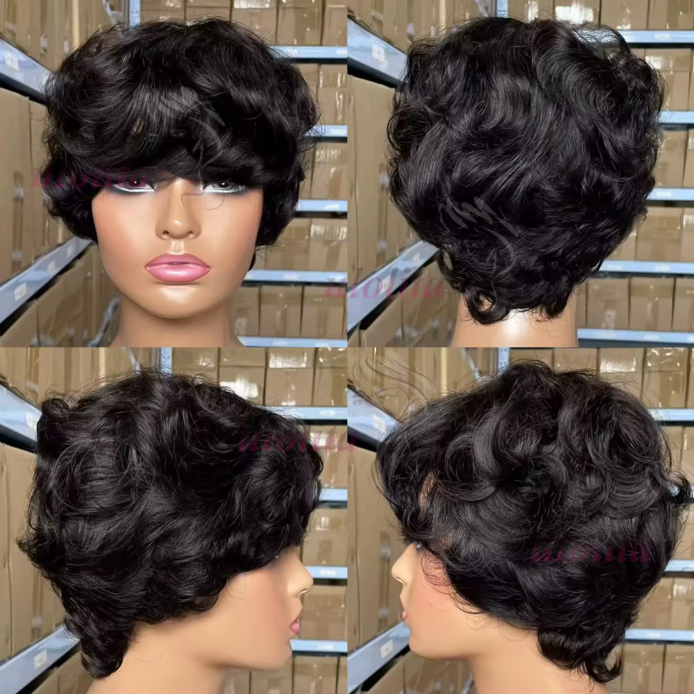 Perruque de cheveux humains bouclés alignés par cuticules brésiliennes 12A pour femmes - densité 180