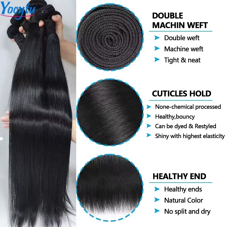 12A Tissage Cheveux Humains 20 20 20 Pouces Tissage Lot Brésilien 100% Cheveux Humain YOCYTU Tissage