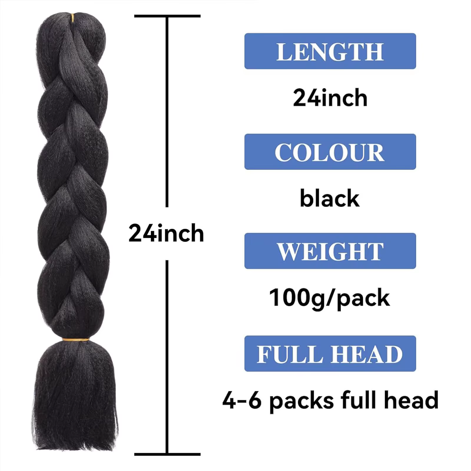 Synthétique 1 pièces 24 pouces 100g tressage cheveux boîte tresses coloré torsion tressage Extension