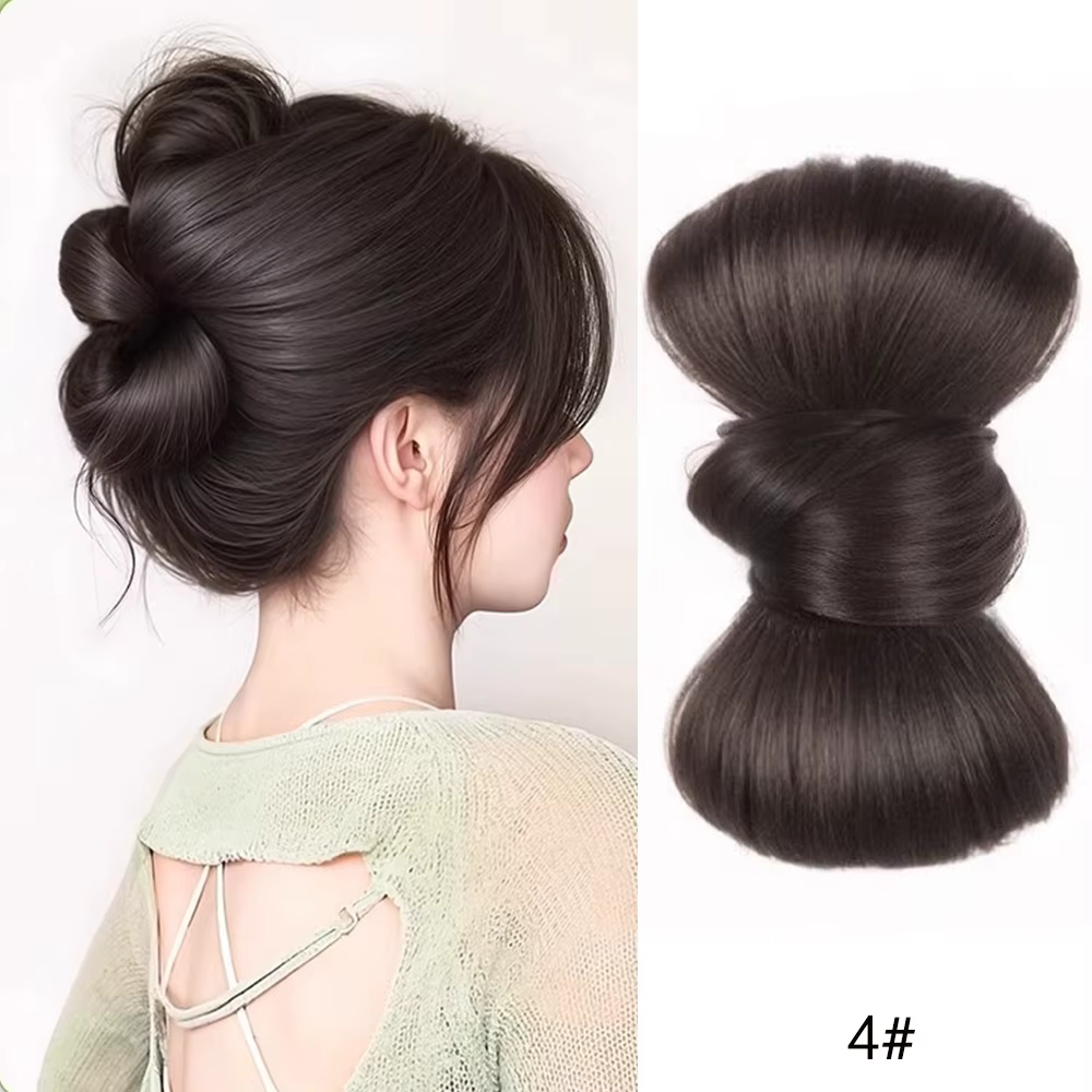 1 pièce Chignon synthétique avec pince à nœud, extension de cheveux artificielle pour femmes et fill