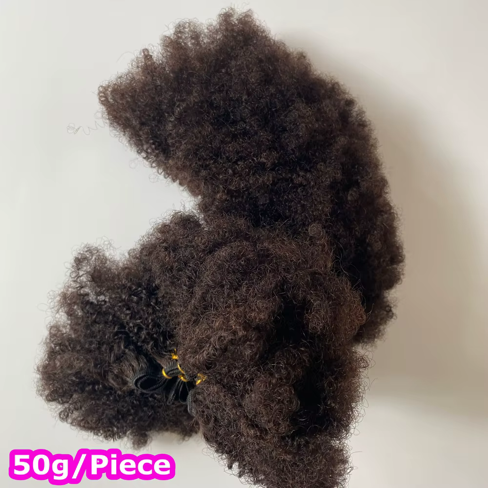 Tissage de cheveux humains bruts moelleux, Extensions de cheveux Afro crépus bouclés, Double tirage,