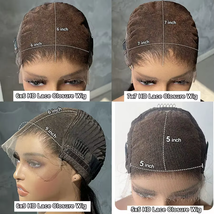Eva Hair 100% réel HD fermeture perruque 5x5 6x6 7x7 HD dentelle fermeture perruques sans colle perr