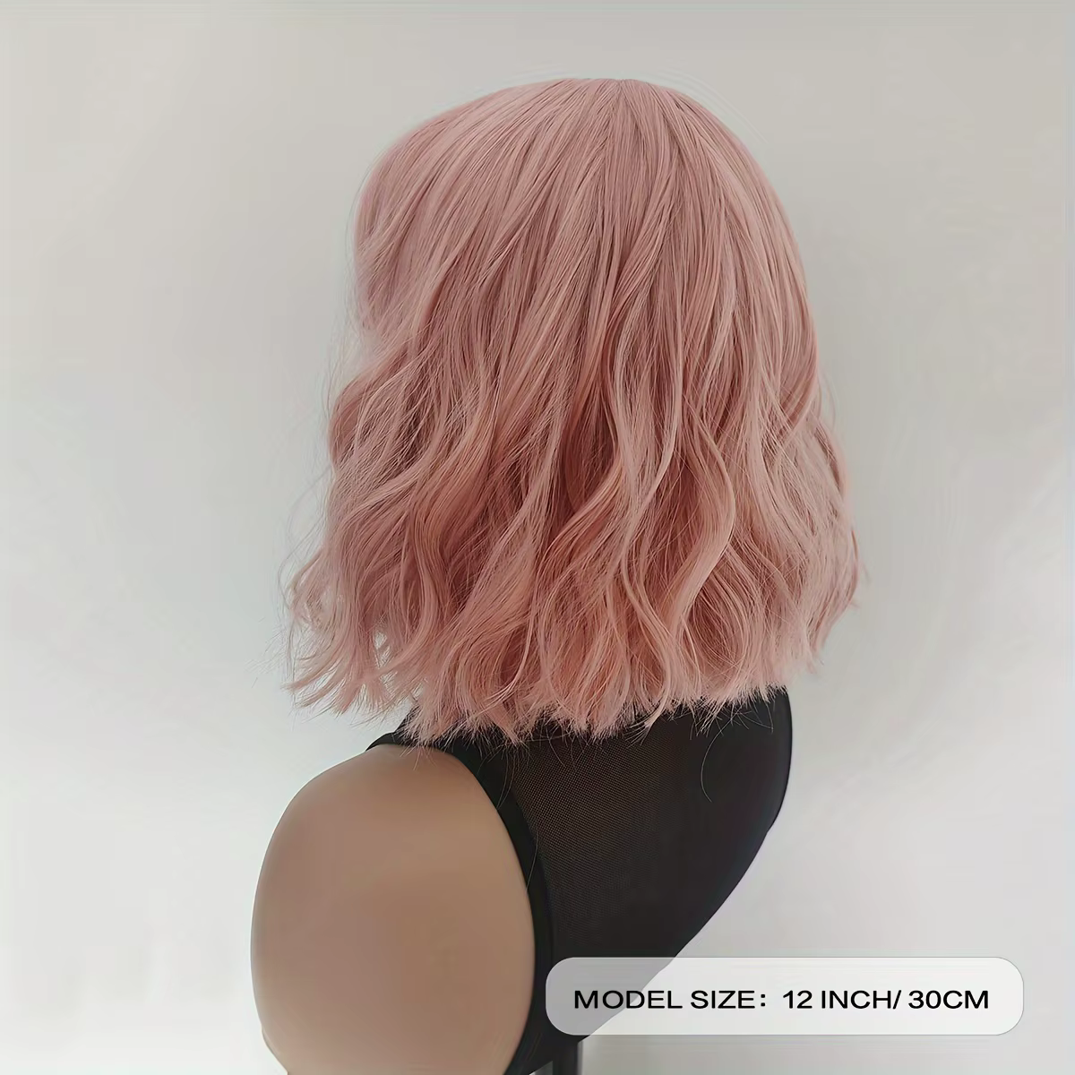 Perruques synthétiques courtes au cuir chevelu humide et ondulé, rose, 12 pouces, densité 180% (12 p