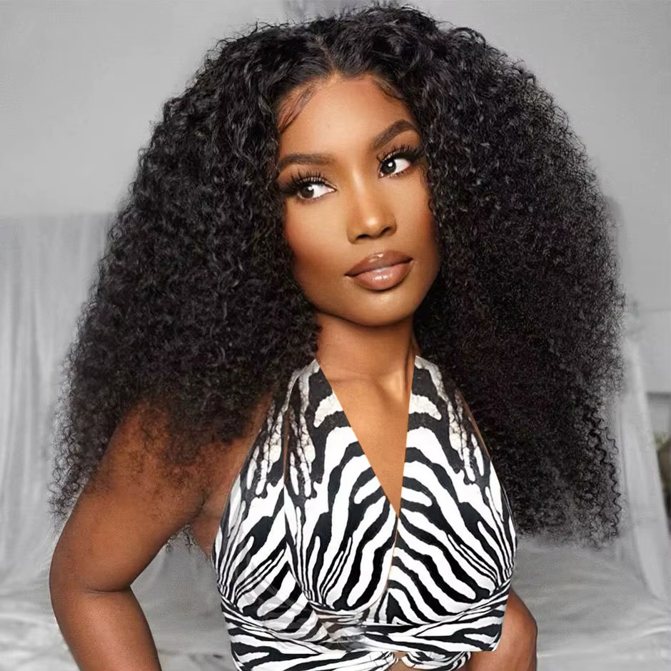 Perruques de cheveux humains bouclés profonds pour femmes noires, dentelle transparente HD, perruque