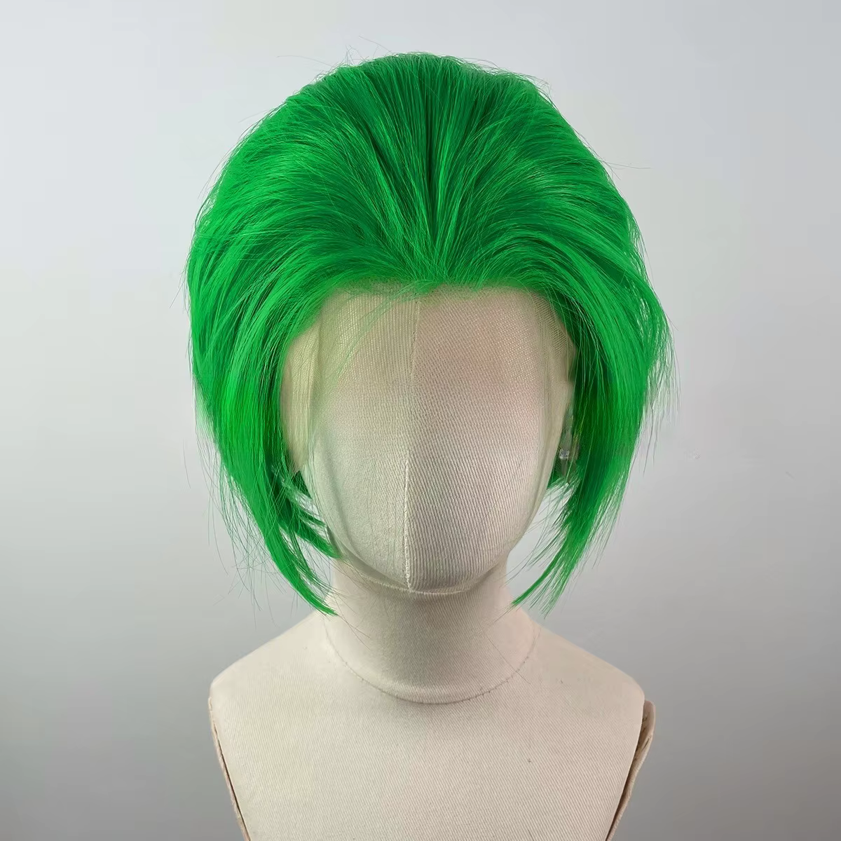 Perruque Bob Lace Front Wig synthétique courte vert clair, 13x4, cheveux synthétiques sans colle, ré