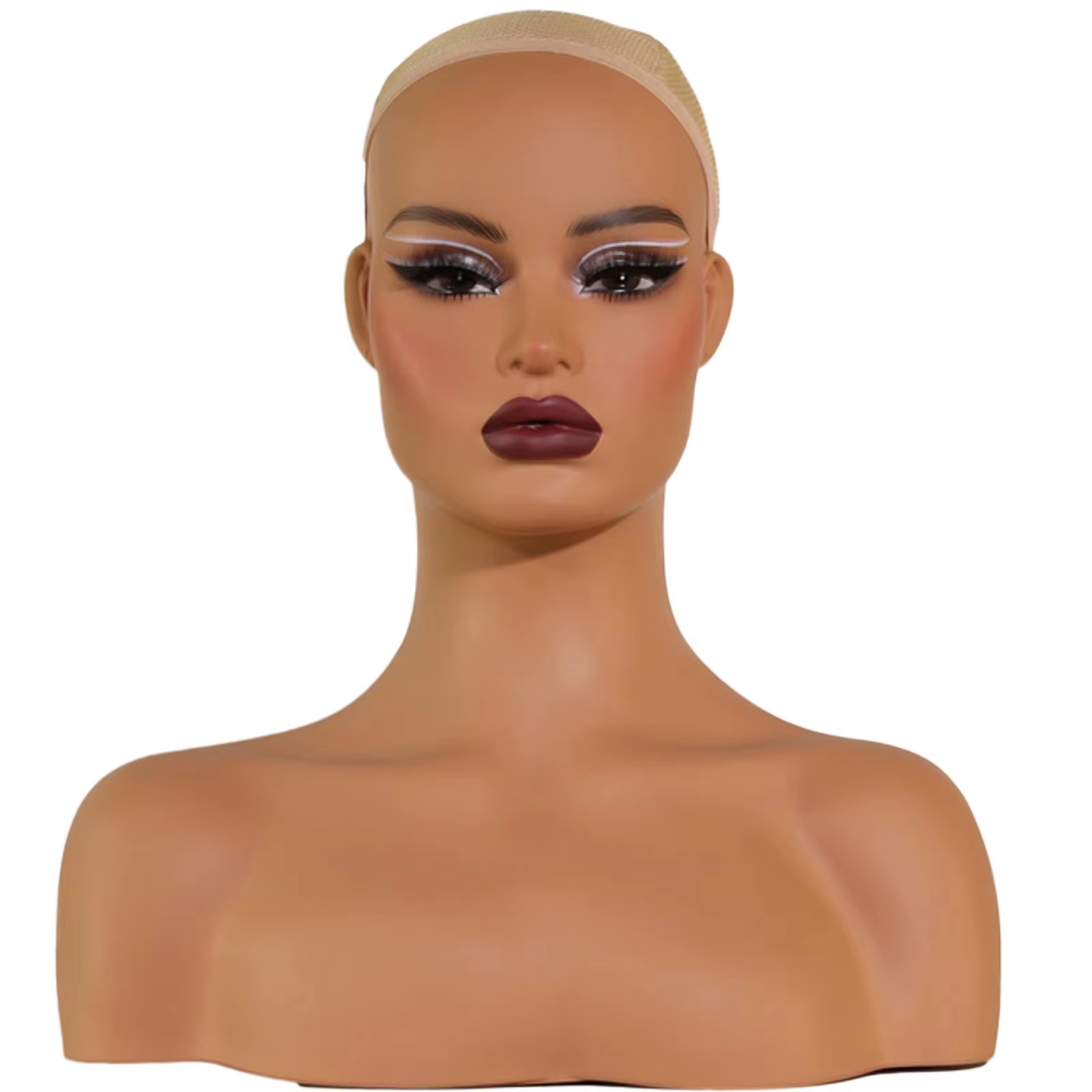 Tête d'affichage de perruques de visage carré, tête de Mannequin réaliste avec épaules, tête remplie