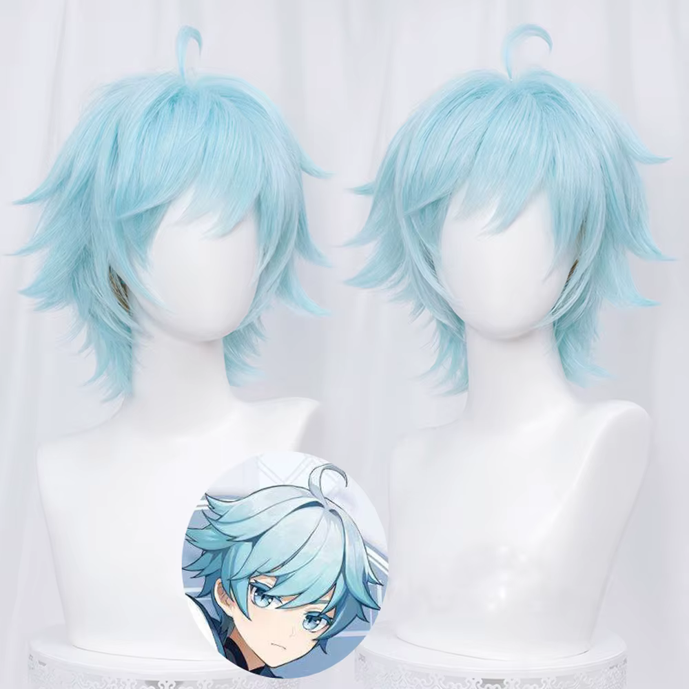 Perruques de cheveux synthétiques Genshin Impact Cosplay, bonnet de perruque, Venti, Keqing, Barbara
