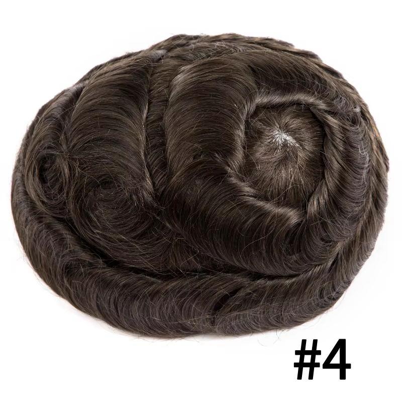 Perruque Double couche australienne bouclée pour hommes, 100% cheveux humains, prothèse capillaire, 
