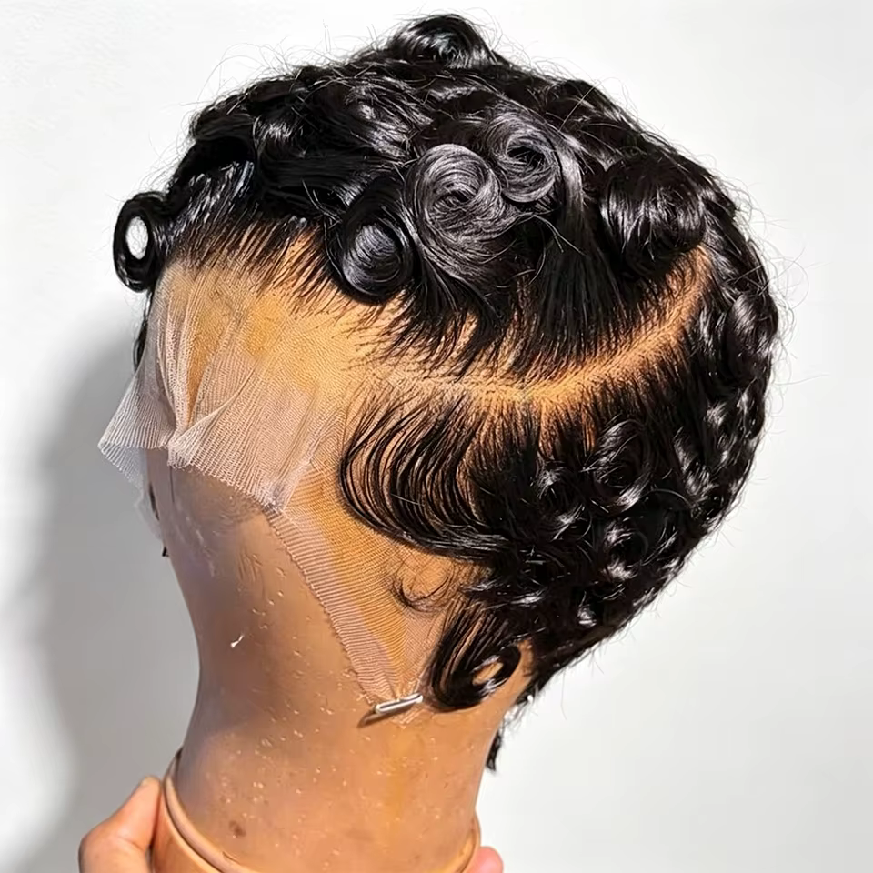 Perruques courtes Phashion 13x4 Chioma Pixie Cut en cheveux humains, avec dentelle frontale complète