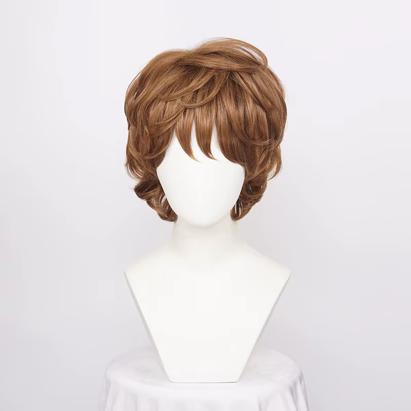Perruques Cosplay synthétiques courtes et bouclées pour hommes, perruques en fibre résistante à la c
