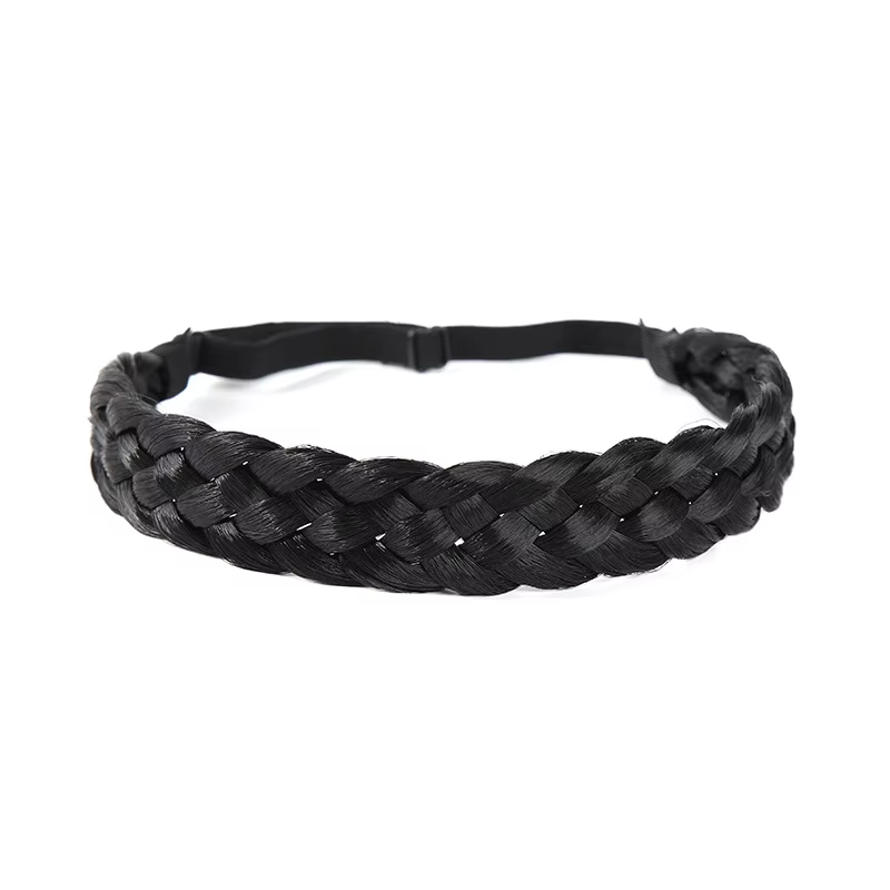 Bandeau tressé élastique à tresse synthétique pour femmes, bandeau à la mode, accessoires de cheveux