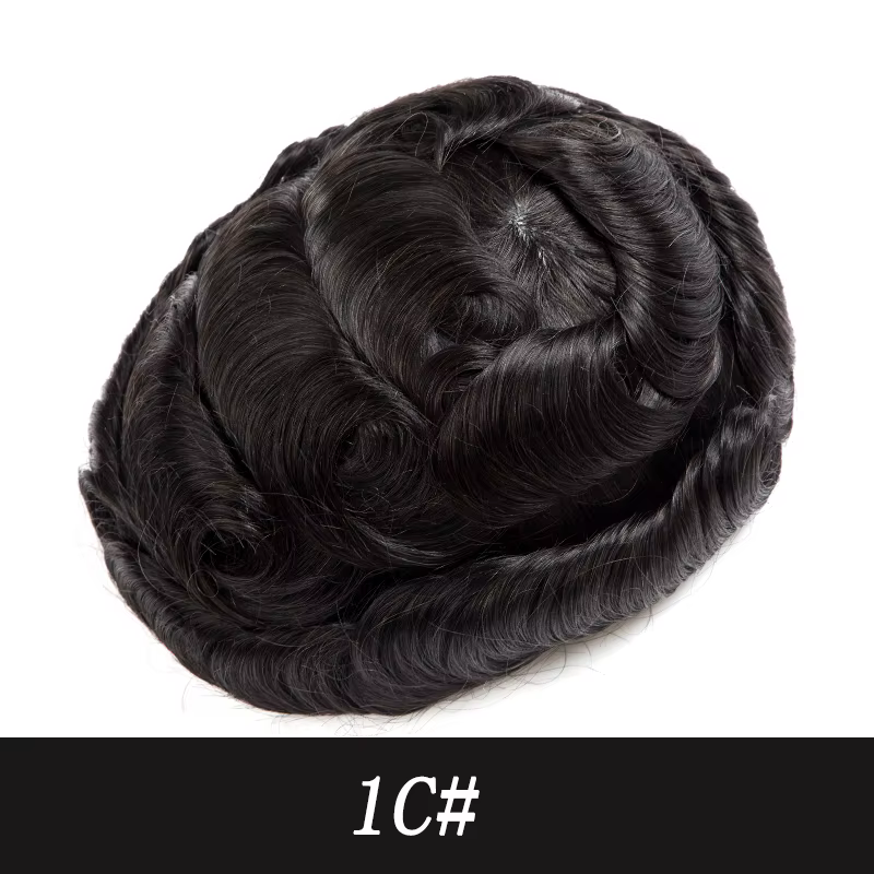 Prothèse capillaire mono pour homme, perruque en cheveux naturels, système de remplacement capillair