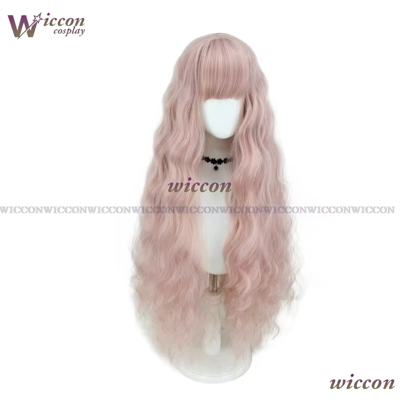 Perruque de Cosplay Anime NANA pour Femme, Cheveux Longs et Bouclés, Rose, Bonnet Gratuit, 1m
