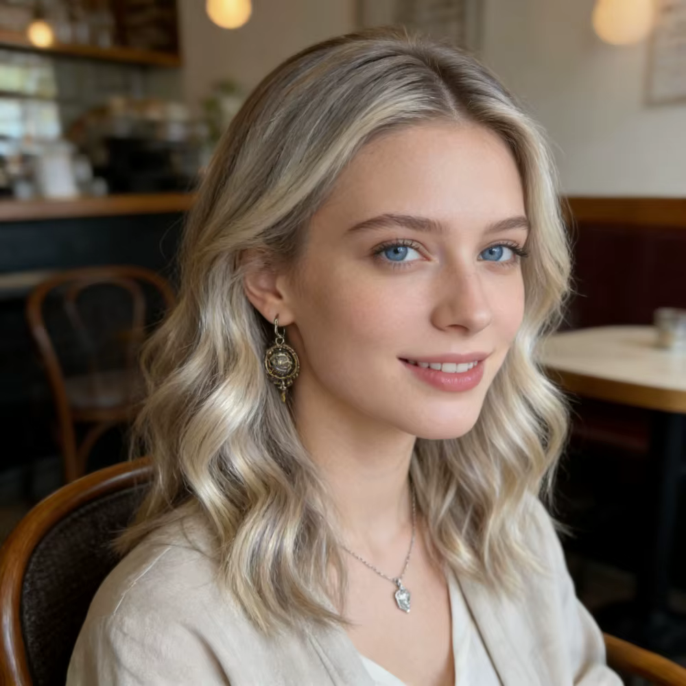 Perruques Lace Front Blondes Ombrées à Racines Foncées pour Femmes, Courtes, Ondulées, en Fibre Rési