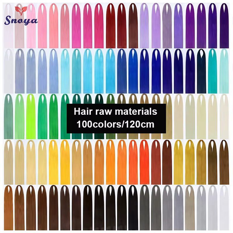 Snoya 120 cm matières premières de cheveux synthétiques 100 couleurs utilisées pour la coiffure de p