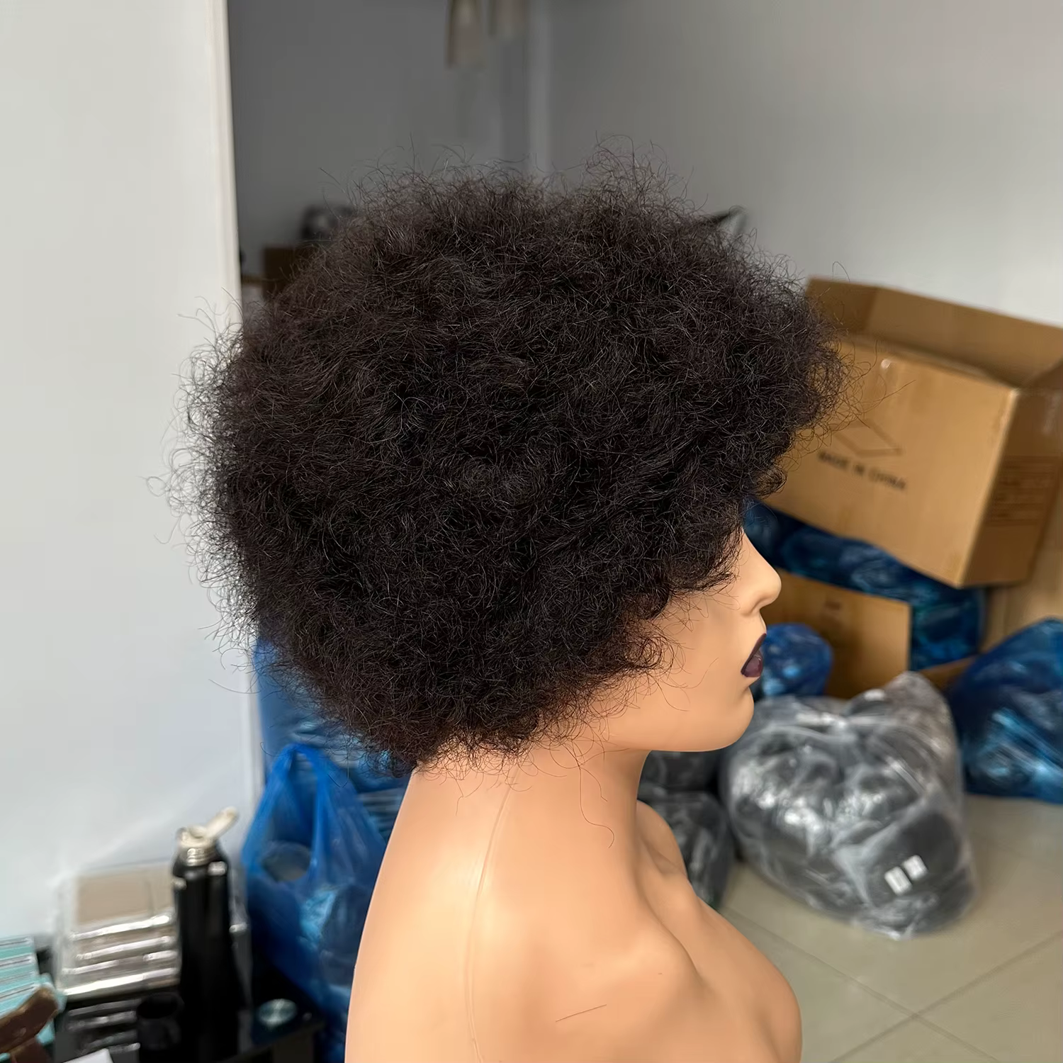 Perruques de cheveux humains bouclés afro crépus pour femmes noires, cheveux brésiliens naturels, pe