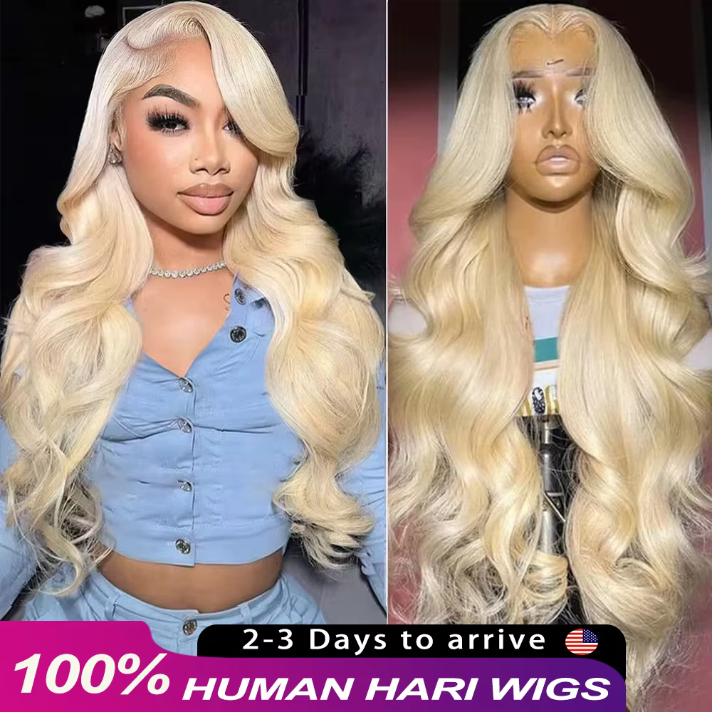 Perruque en cheveux humains 613 blonde, lisse, 40 pouces, 250% de densité, pré-épilée, 13x6, vague c