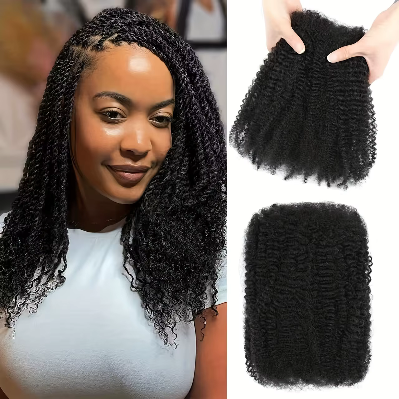 Afro Kinkys cheveux synthétiques en vrac pour Extensions de Dreadlock Loc réparation tressage torsio