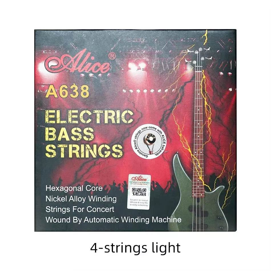 Alice A638 cordes de basse électrique pour basse à 4 cordes professionnel léger noyau Hexagonal moye