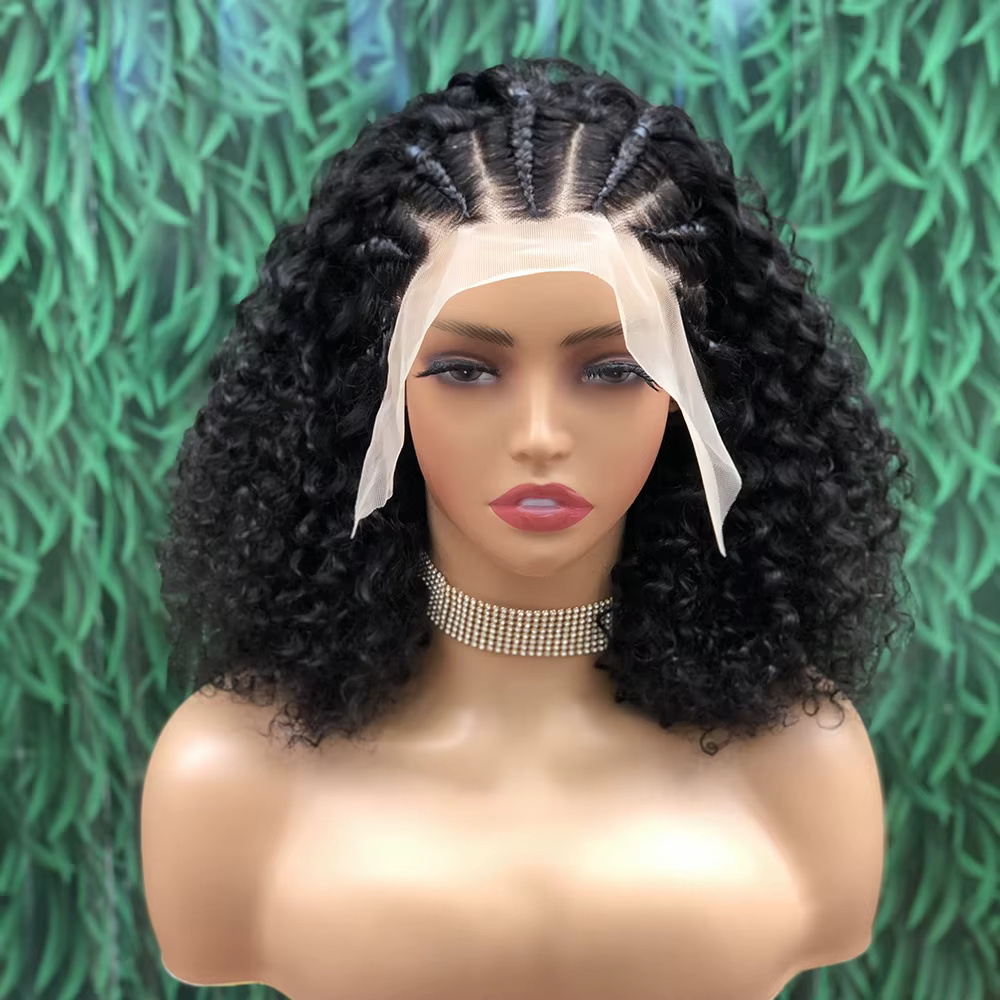 Perruque de cheveux humains tressés 13x4 perruques avant de dentelle perruques BOB tressées pour les