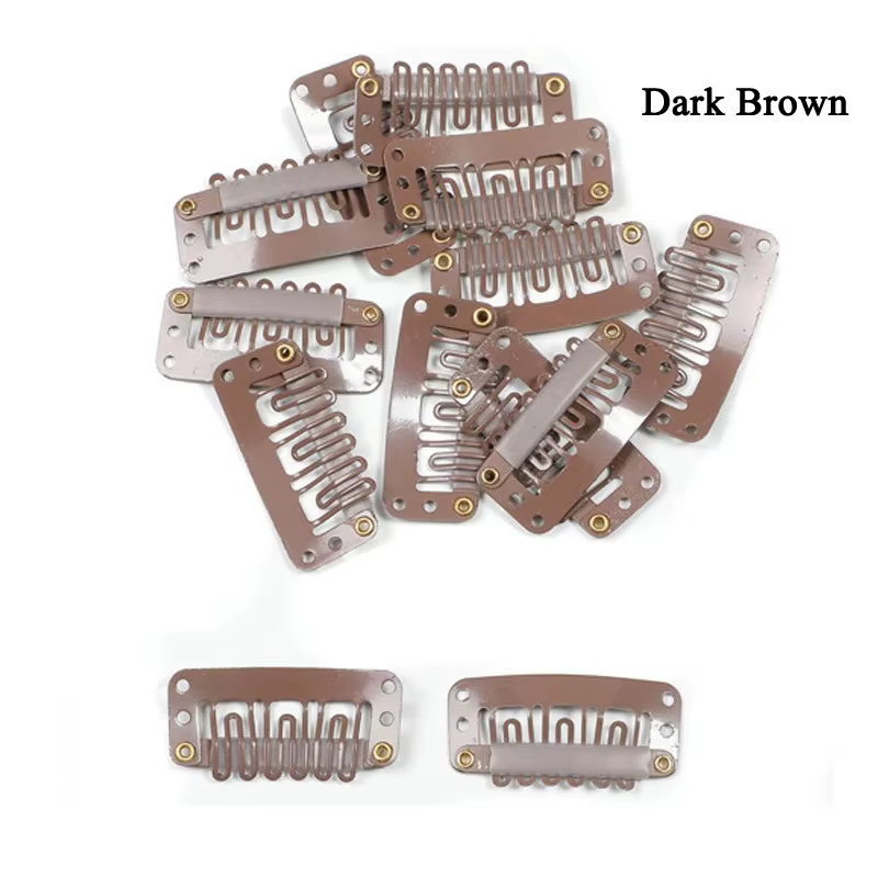 50 clips à pression pour perruque, clips en U à 6 dents pour extensions de cheveux, pour fixer la pe