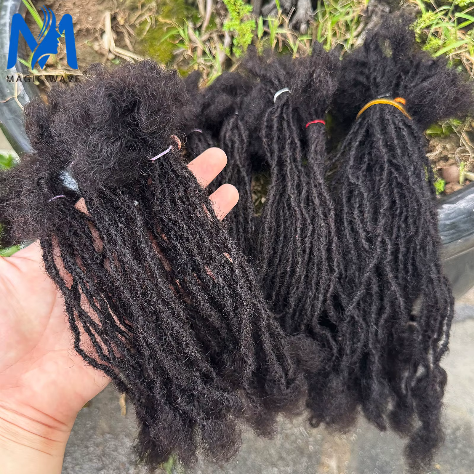 Sisterlocks imbriqués à la main, pointes bouclées, 100% vrais cheveux humains, Extensions permanente