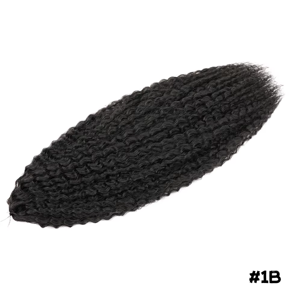 Tresses brésiliennes synthétiques bouclées Extension de tressage doux 20-28 pouces Afro Crochet chev