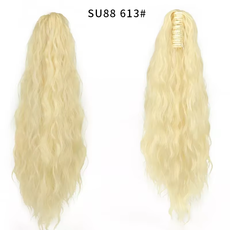 Extensions de cheveux bouclés ondulés queue de cheval longue pince à griffe synthétique sur Extensio