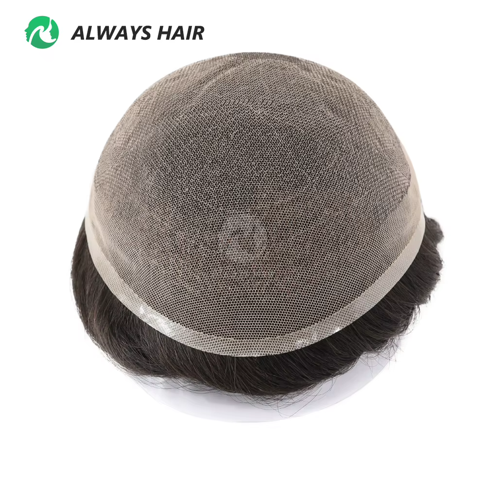 Alwayshair-DURA LACE hommes capillaire prothèse cheveux 130% densité de cheveux cheveux indiens dent