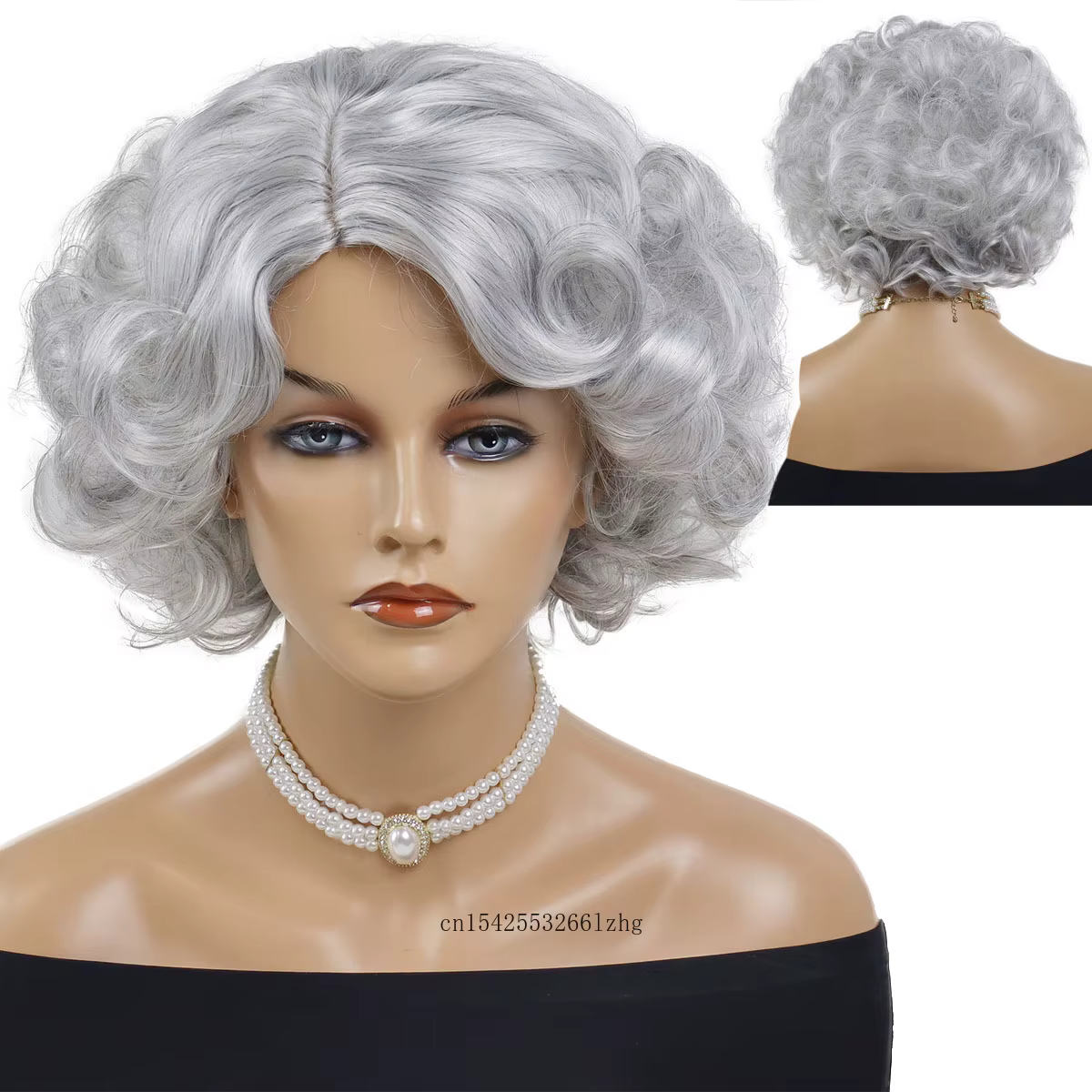 GNIMEGIL perruque courte synthétique pour femmes Orange bouclés Bob perruque côté Paring coiffure Co