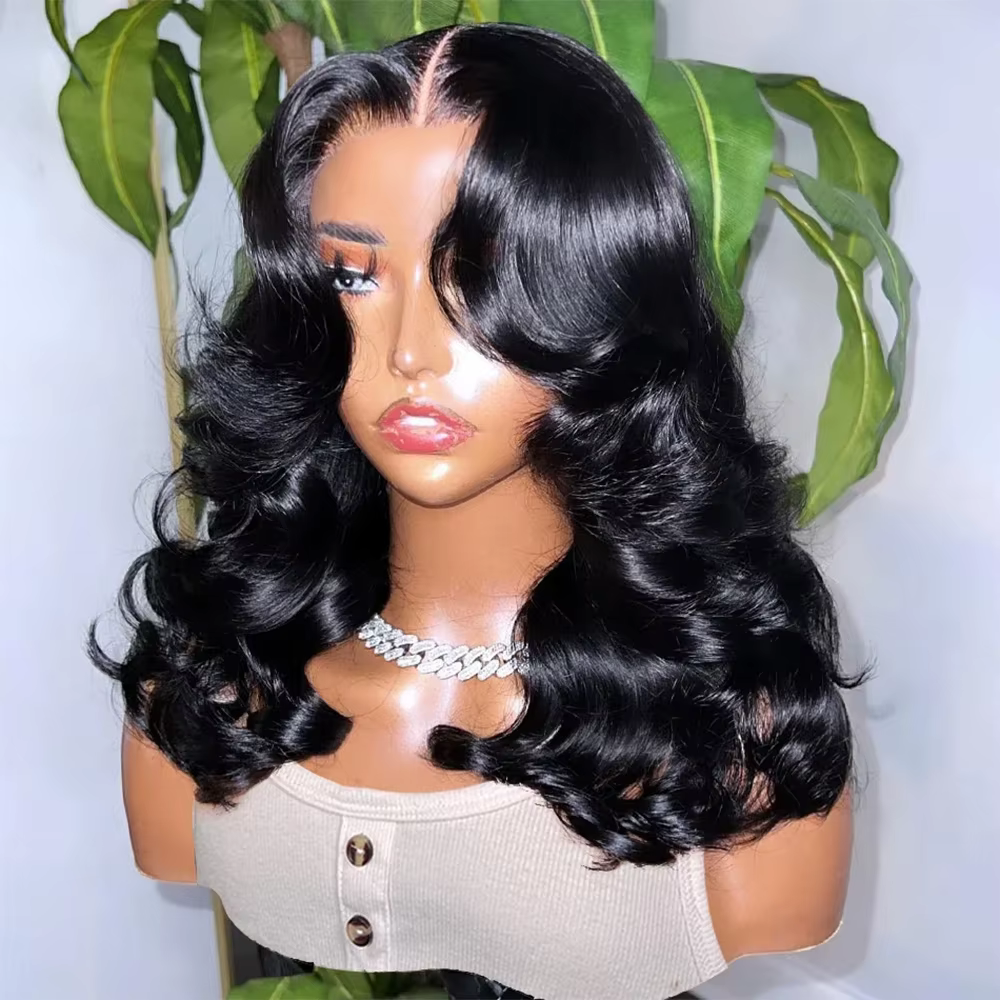 Perruque de cheveux humains brésiliens pré-découpés sans colle pour femme, perruque Bob Body Wave, p